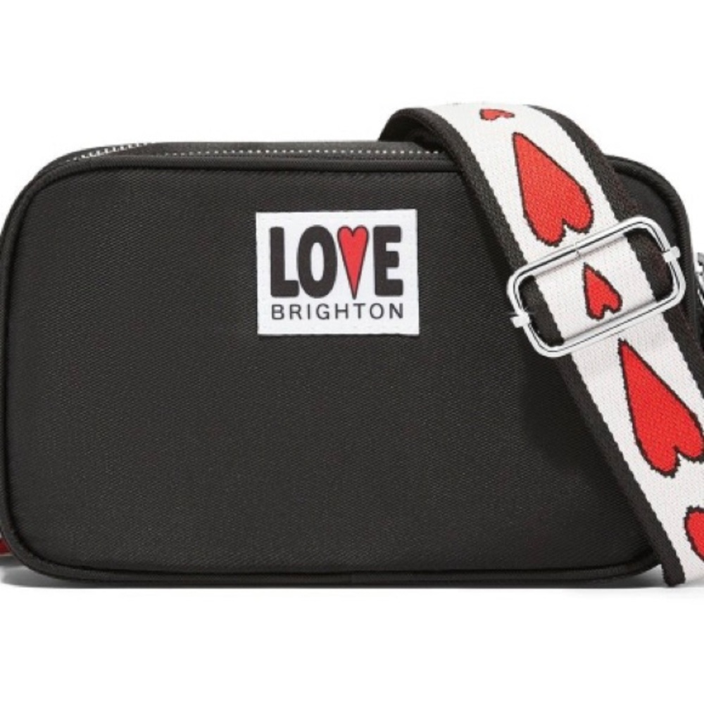 Love Essentials Cross‎ Body
Bag - Brighton Black with Heart Strap